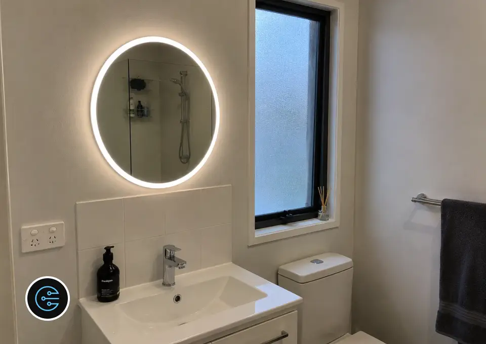 Bathroom Mirror Ring Light Installation in Mitcham by All Electrics Melbourne